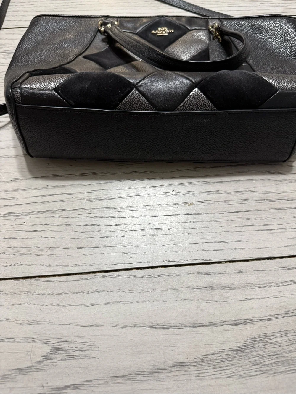 Coach Black Patchwork Leather Shoulder Bag